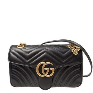 Gucci GG Marmont Shoulder Bag Calfskin Black